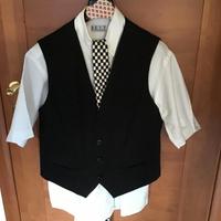 camicia bianca,Best, gilet nero ,cravatta 