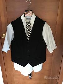 camicia bianca,Best, gilet nero ,cravatta 