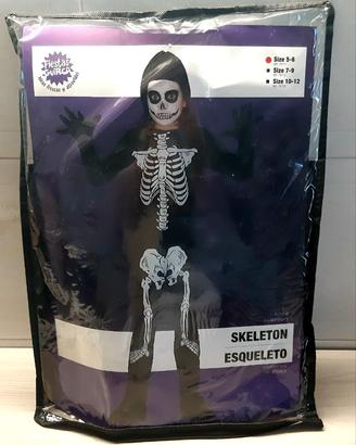 Costume da scheletro Halloween 5/6 anni