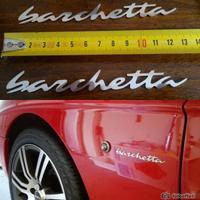 2 loghi scritta PICCOLA in acciaio fiat BARCHETTA