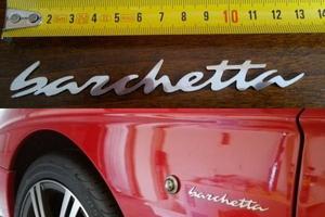 2 loghi scritta PICCOLA in acciaio fiat BARCHETTA