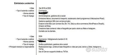 Profilo versatile con esperienza e affidabilità