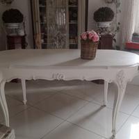 Tavolo stile barocco, piemontese, shabby chic