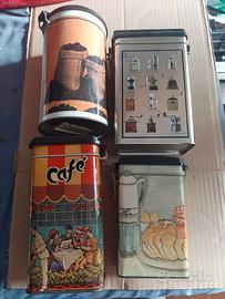 4 scatole da caffe anni 80/90