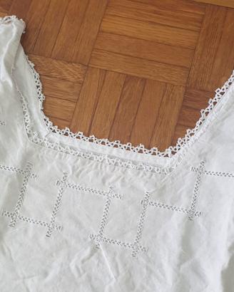 Antica Camicia da Notte in Lino Vintage Primi 900