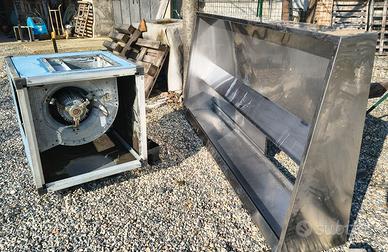 cappa in acciaio inox per ristorazione con motore