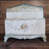 Porta lettere vintage in metallo smaltato, anni 50