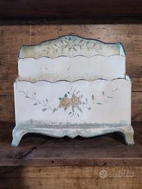 Porta lettere vintage in metallo smaltato, anni 50