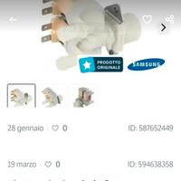 elettrovalvola carico acqua lavatrice Samsung 