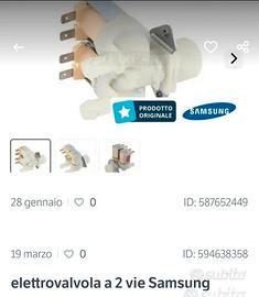 elettrovalvola carico acqua lavatrice Samsung 