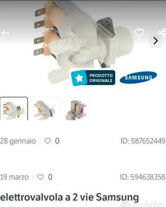 elettrovalvola carico acqua lavatrice Samsung 