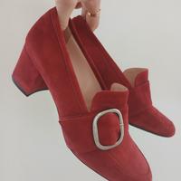 Décolleté Anna F. tacco donna rosso pelle slip-on 
