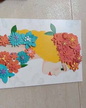 Quadro in cartone con fiori 3D
