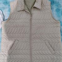 Giacca trapuntata senza maniche beige 