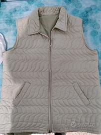 Giacca trapuntata senza maniche beige 