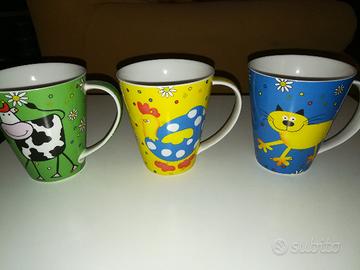 Tazze colorate Animali Mucca Gatto Gallina