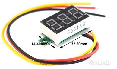 Voltmetro 3 LED Digitale Display Auto Dc 4- 40V 