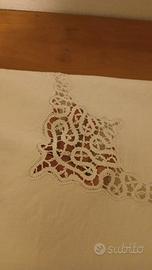 Elegante tovaglia 12 posti lino pizzo Cantù
