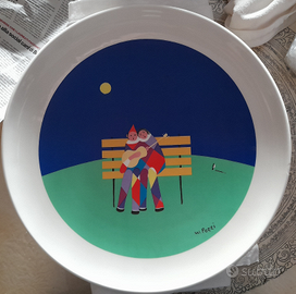 Piatto in ceramica dipinto da Walter Pozzi