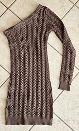 Vestito a trecce mono spalla marrone Bershka 