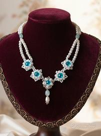 Collana Perle Pietre Vintage stile Napoleone III
