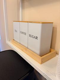 Contenitori caffe, zucchero e sale