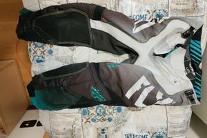 Pantaloni motocross Fly Lite Bianco/Azzurri tg 32