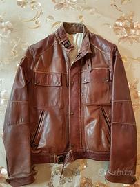 Giubbotto in Vera Pelle Marrone Taglia 50 Original