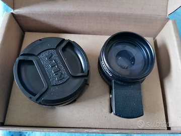 Lente grandangolare e macro 0.45 per cellulari