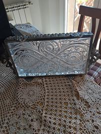 Vassoio in argento e cristallo