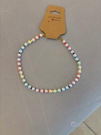 Choker arcobaleno con perle