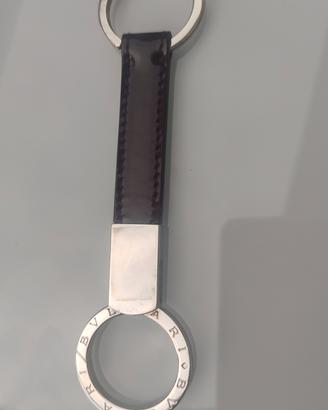 Bulgari portachiavi in pelle nera