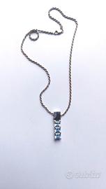 Collana pietra celeste argento vintage