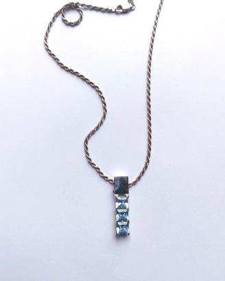 Collana pietra celeste argento vintage