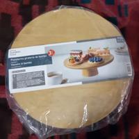 Vassoio girevole legno con piedino centrale