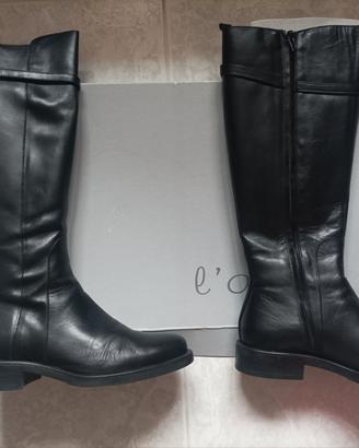 Stivali Pelle Nappa Nera L'Amour  by Albano TG 38