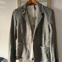 Giacca casual donna taglia S grigia in maglia 