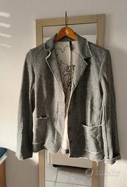 Giacca casual donna taglia S grigia in maglia 