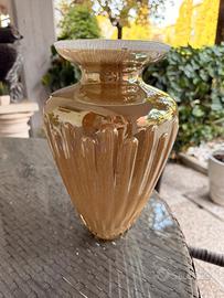 vaso in vetro di Murano vintage a costolature 900