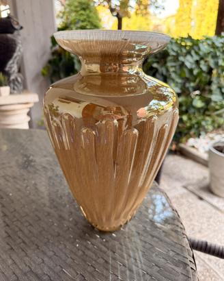 vaso in vetro di Murano vintage a costolature 900