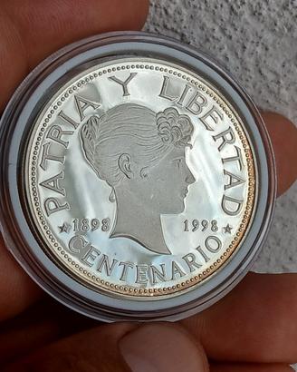 moneta d' argento commemorativa 1898/1998 cuba