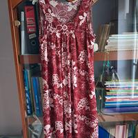 Vestito vestitino smanicato estivo rosso borgogna