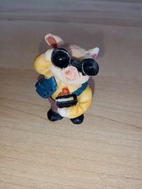 Statuina Maiale con Binocolo 