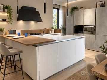 Cucina con isola e bancone snack di alta qualità