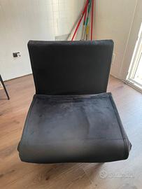 Poltrona letto in velluto nero 