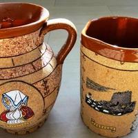 2 boccali terracotta e sughero, originali Sardegna