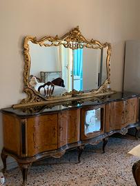 MOBILE SOGGIORNO STILE CHIPPENDALE CON SPECCHIERA