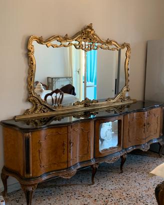 MOBILE SOGGIORNO STILE CHIPPENDALE CON SPECCHIERA