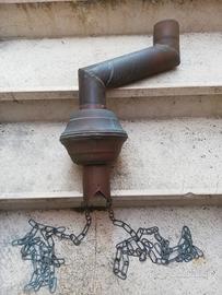 Finale grondaia in rame con catene