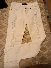 jeans donna EMP strappati colore bianco